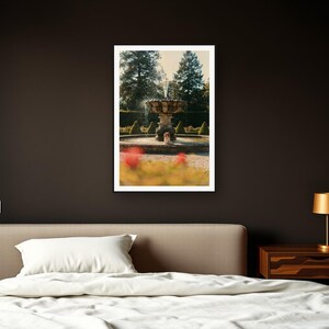 Cavalier Spaniel Wall Art art print framed in a dark luxury bedroom