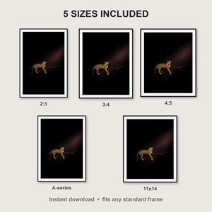 Leopard Wall Art II print size chart - 5 ratios included: 2:3, 3:4, 4:5, 11x14, ISO A