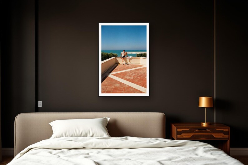 Athlete Stretching Wall Art art print framed in a dark luxury bedroom