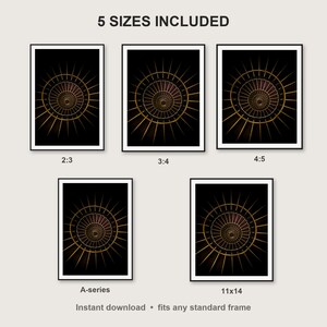 Dark Luxury Wall Art print size chart - 5 ratios included: 2:3, 3:4, 4:5, 11x14, ISO A
