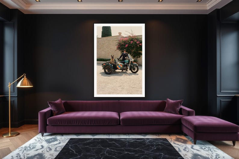 Belgian Malinois Wall Art art print framed in a luxury living room