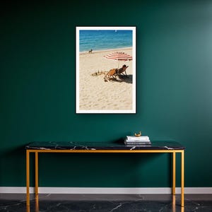 Belgian Malinois Wall Art art print on a brass and black console vignette