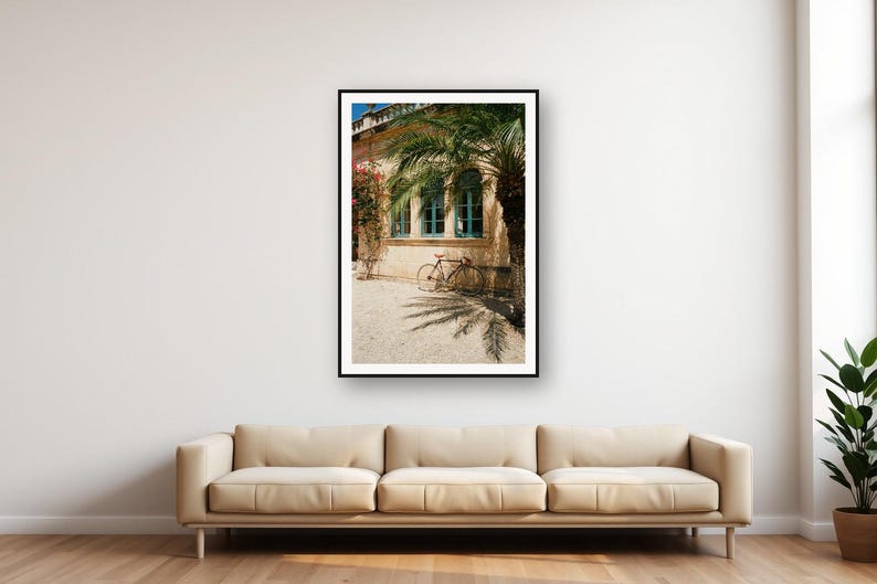 Vintage-Rennrad-Kunstdruck | Wandbild im mediterranen Stil (Digitaler Download) Bild 1