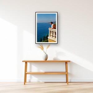 Athlete Wall Art art print displayed above an entry console table
