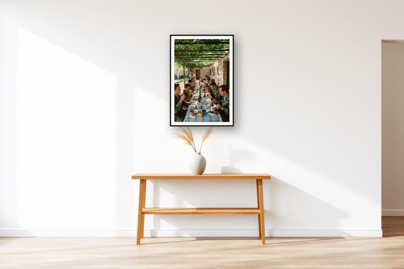 Military Wall Art art print displayed above an entry console table
