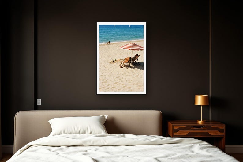Belgian Malinois Wall Art art print framed in a dark luxury bedroom