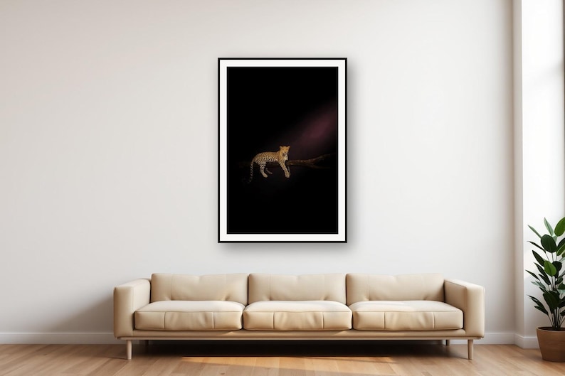 Leopard Wall Art | Brass Rimmed Animal Print (Digital Download) image 1