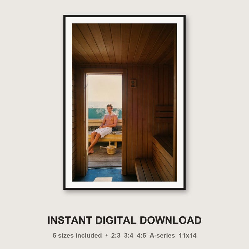 Cedar Cabin Sauna Print | Vintage Villa Recovery Photo (Digital Download) image 3