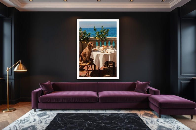 Cocker Spaniel Wall Art art print framed in a luxury living room