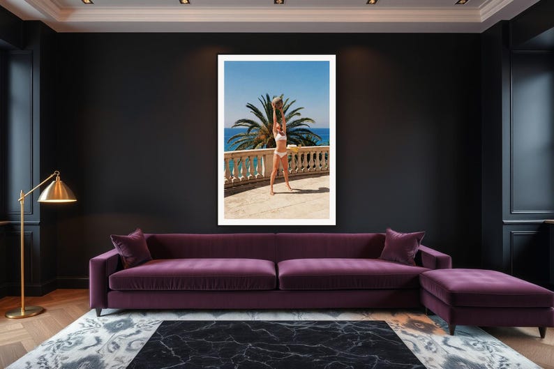Medicine Ball Wall Art art print framed in a luxury living room