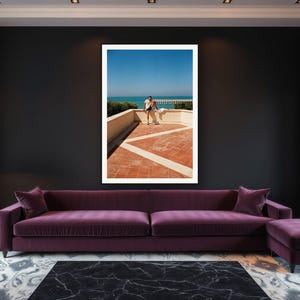 Athlete Stretching Wall Art art print framed in a luxury living room