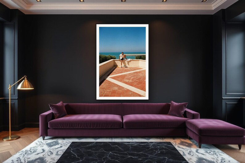 Athlete Stretching Wall Art art print framed in a luxury living room