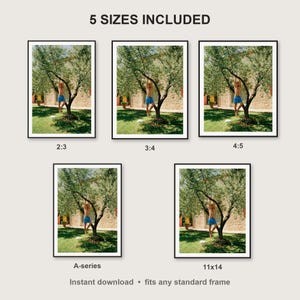 Pull Up Wall Art print size chart - 5 ratios included: 2:3, 3:4, 4:5, 11x14, ISO A