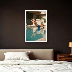 Push Up Wall Art art print framed in a dark luxury bedroom