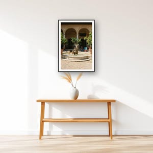 German Shepherd Wall Art art print displayed above an entry console table