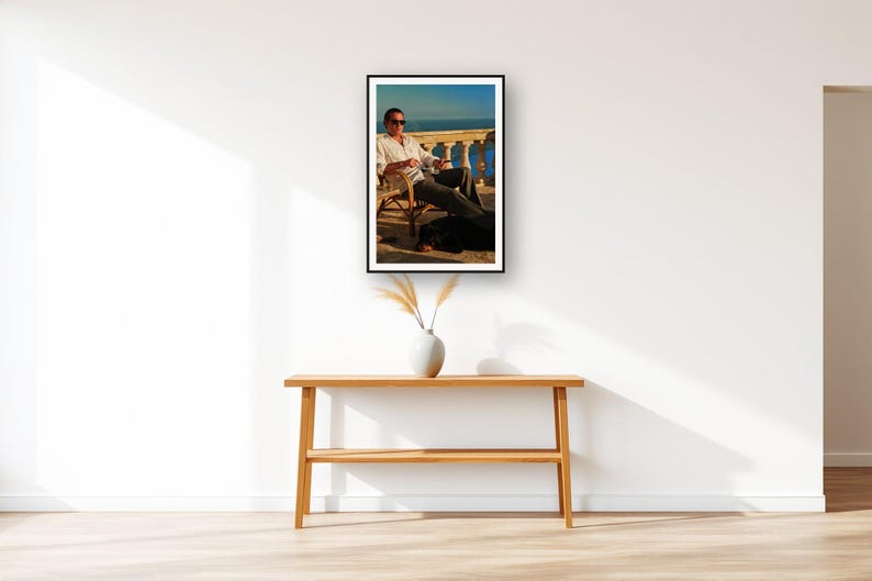 Rottweiler Wall Art art print displayed above an entry console table