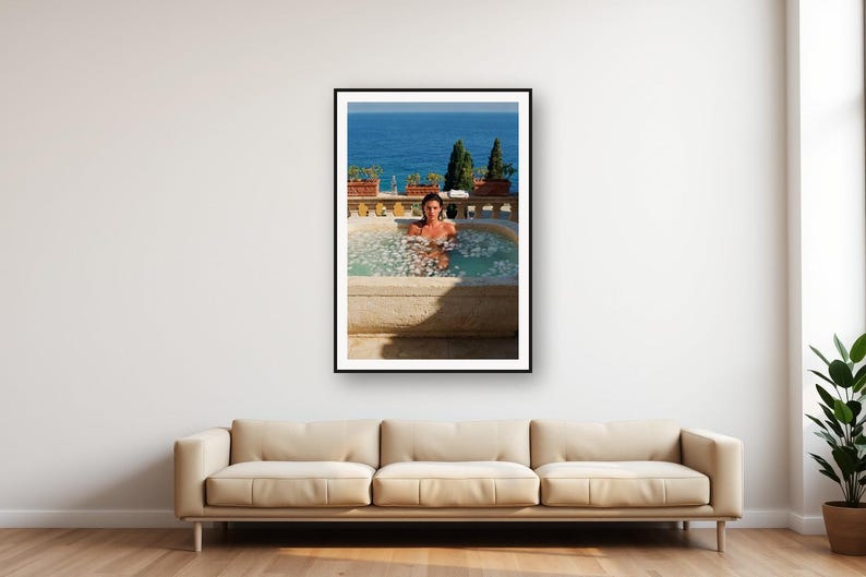 Vintage Villa Terrace Ice Bath Print | Cold Plunge Wellness Photo (Digital Download) image 1