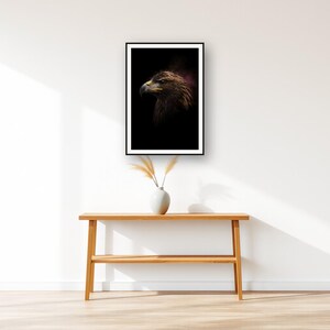 Eagle Wall Art II art print displayed above an entry console table