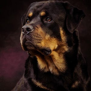 ロットワイラー柄プリント｜真鍮縁取りライト付き犬モチーフ装飾（デジタルダウンロード） 画像 4