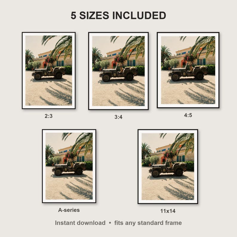 German Shepherd Wall Art print size chart - 5 ratios included: 2:3, 3:4, 4:5, 11x14, ISO A