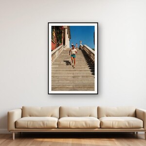 Impression d'escalier | Escalier de villa vintage, photo de fitness rétro (Téléchargement numérique) image 1