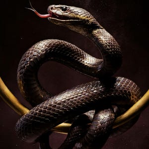 Close-up detail of Serpent Wall Art III art print