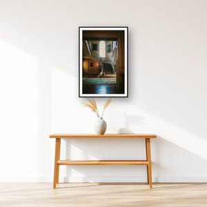 Great Dane Wall Art art print displayed above an entry console table