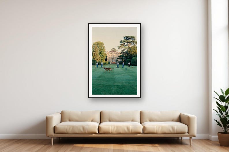 Dutch Shepherd Croquet Lawn Print | Vintage Estate Garden Photo (Digital Download) image 1