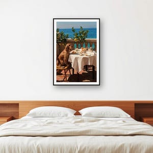 Cocker Spaniel Terrace Breakfast Print | Vintage Riviera Dog Photography (Digital Download) image 2