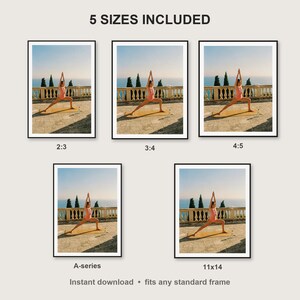 Yoga Wall Art print size chart - 5 ratios included: 2:3, 3:4, 4:5, 11x14, ISO A