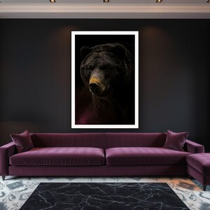 Bear Wall Art art print framed in a luxury living room
