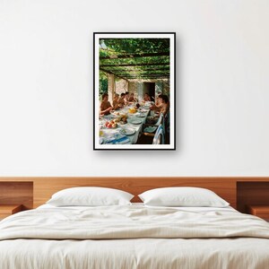 Athletes Long Lunch Print | Mediterranean Villa Pergola, Retro Photo (Digital Download) image 2