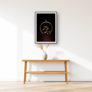 Serpent Wall Art III art print displayed above an entry console table