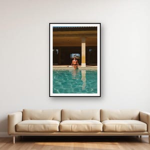 Vintage Villa Swimmer Print | Retro Poolside Athlete Wall Art (Digital Download) image 1