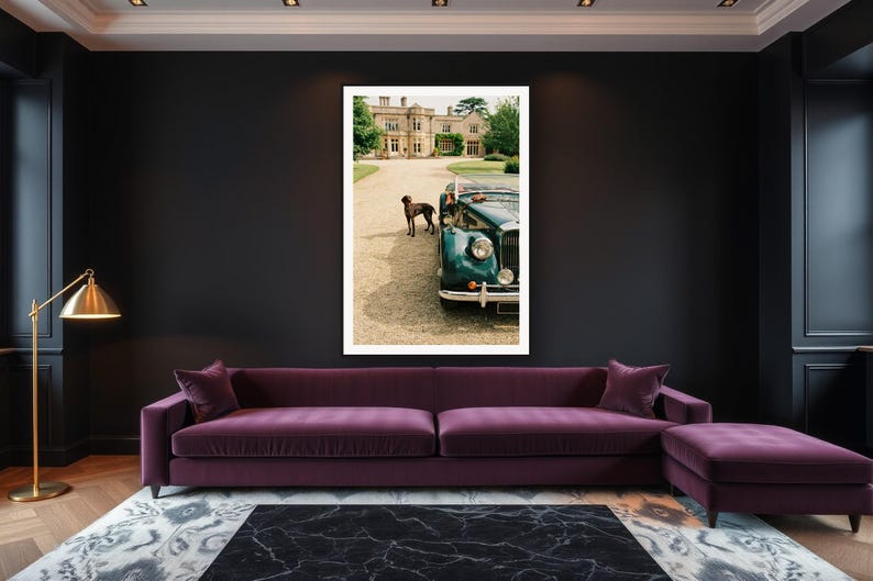 German Shorthaired Pointer Wall Art art print framed in a luxury living room