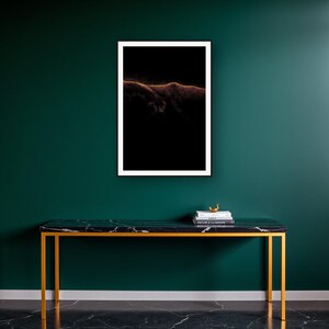Panther Wall Art art print on a brass and black console vignette