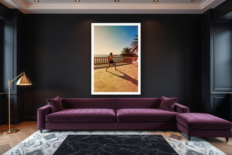 Boxing Wall Art art print framed in a luxury living room