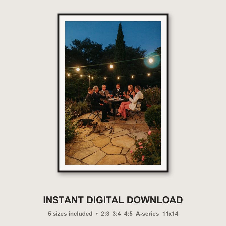 Vintage Military Dogs Garden Party Print | Retro Terrace Cocktails (Digital Download) image 3