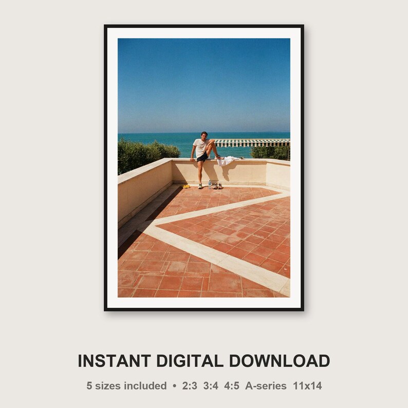 Athlete Stretching Print | Vintage Riviera Terrace Retro Fitness Photo (Digital Download) image 3