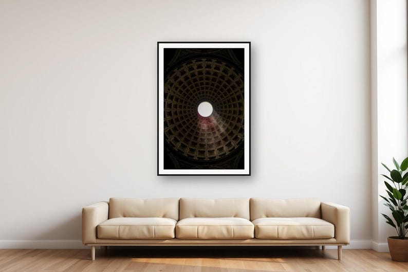 Barokke messing koepelprint | Donkere luxe kathedraalplafondkunst (digitale download) afbeelding 1