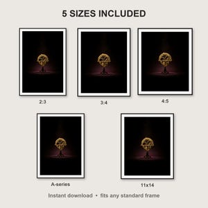 Alchemy Wall Art print size chart - 5 ratios included: 2:3, 3:4, 4:5, 11x14, ISO A