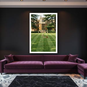 English Setter Wall Art art print framed in a luxury living room