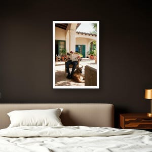 Belgian Malinois Wall Art art print framed in a dark luxury bedroom