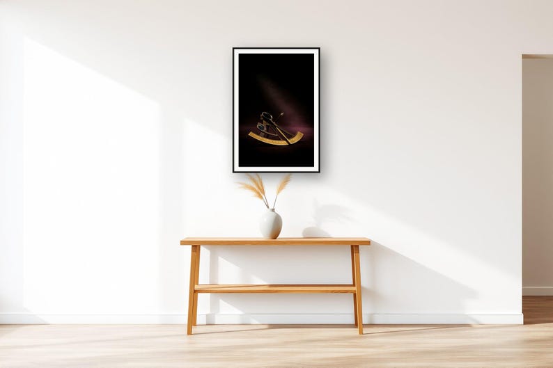Celestial Wall Art art print displayed above an entry console table