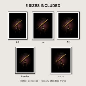 Celestial Wall Art print size chart - 5 ratios included: 2:3, 3:4, 4:5, 11x14, ISO A
