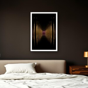 Dark Luxury Wall Art art print framed in a dark luxury bedroom