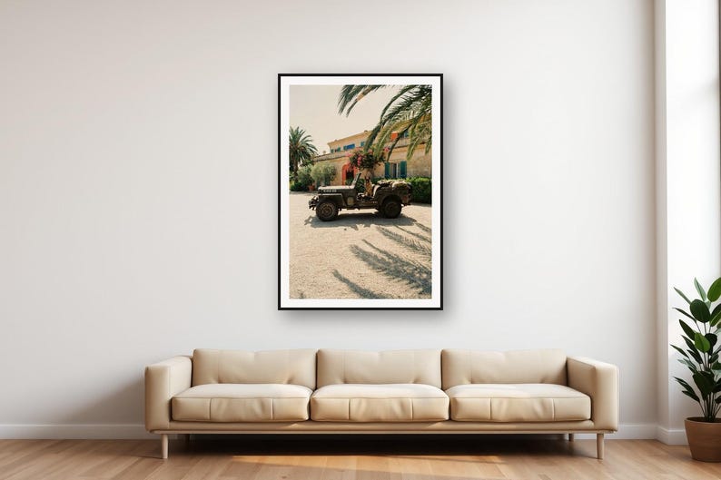 German Shepherd K9 Riding Shotgun Military Jeep Print | Retro Villa Decor (Digital Download) image 1