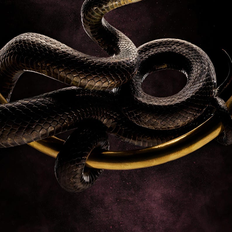 Close-up detail of Serpent Wall Art art print