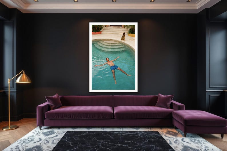 Military Dog Wall Art art print framed in a luxury living room
