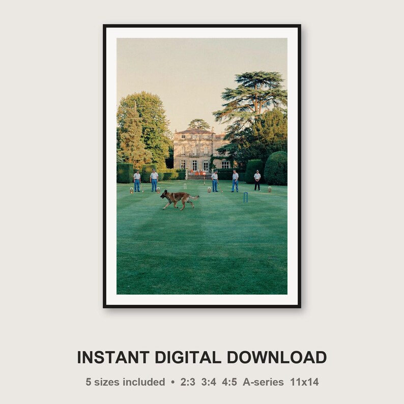 Dutch Shepherd Croquet Lawn Print | Vintage Estate Garden Photo (Digital Download) image 3